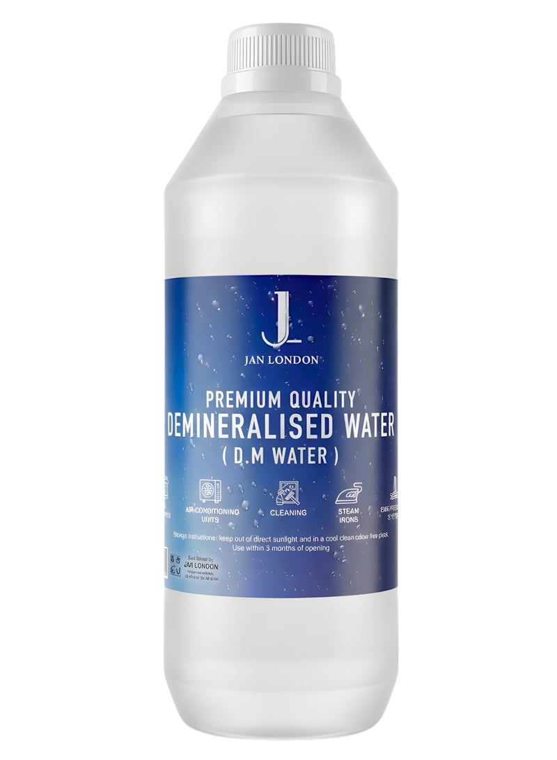 JAN LONDON Demineralized Water: Premium Quality Demineralised Solution for Cosmetics, Irons, Steam Cleaners, Car Batteries, Radiators, Cleaning, and Aquariums - 1 Liter - Image 1